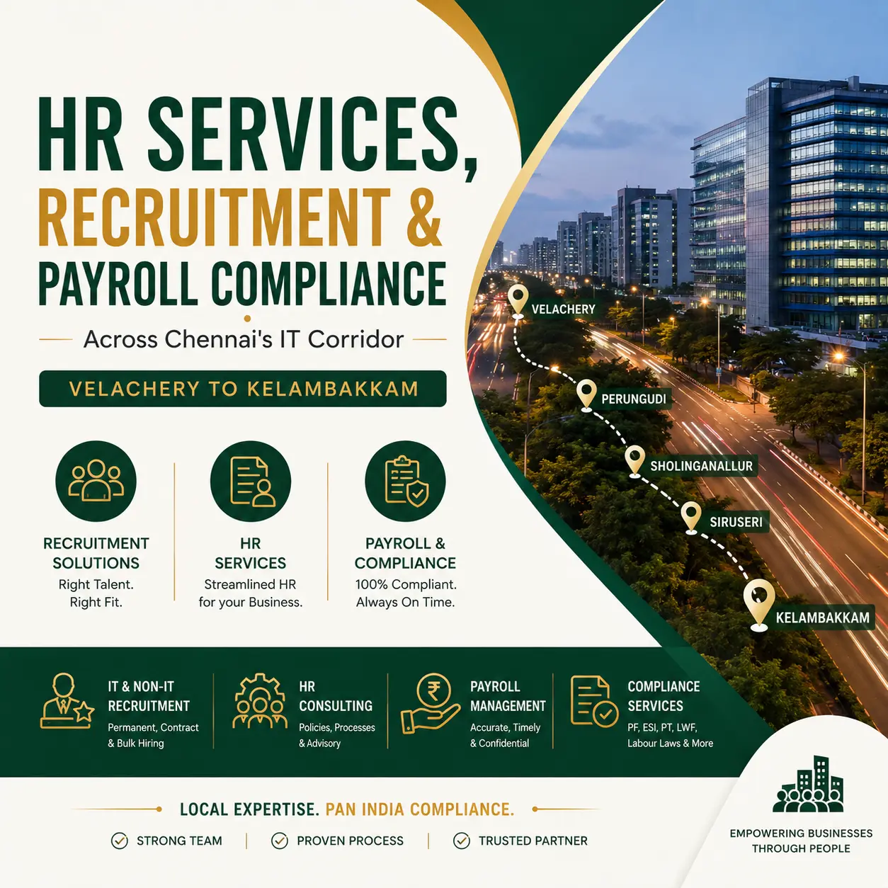 HR Services, Recruitment & Payroll Compliance Across Chennai's IT Corridor