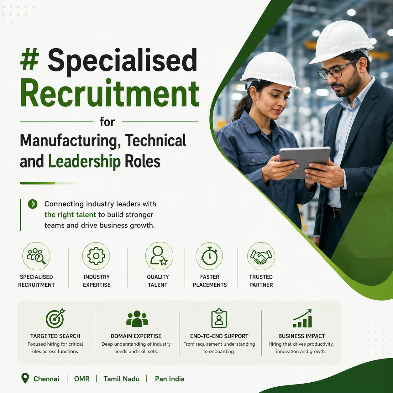 Specialised Recruitment for Manufacturing, Technical and Leadership Roles