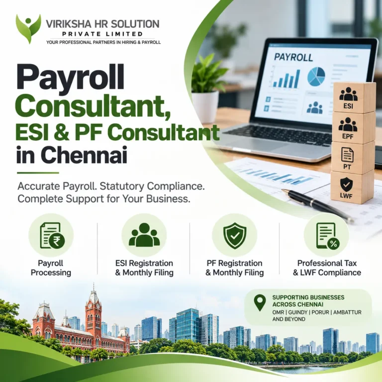 Payroll Consultant, ESI & PF Consultant in Chennai: Statutory Compliance Without the Monthly Scramble